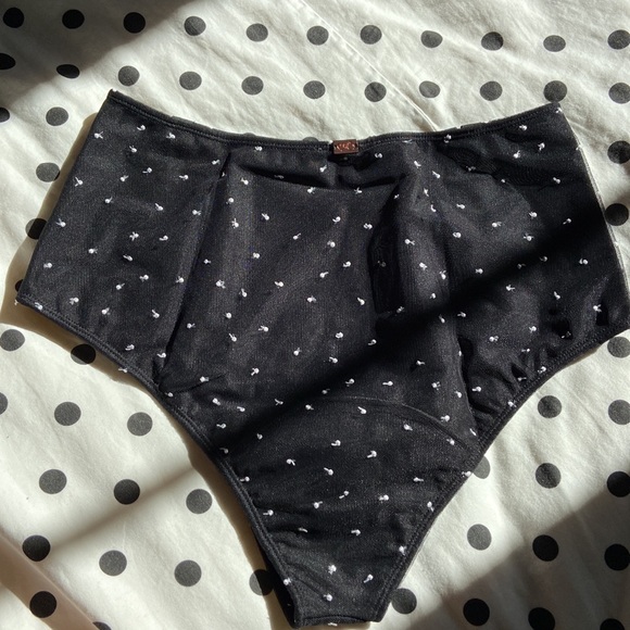 For Love & Lemons 🍋 S Jacinto Dot Black Tulle High Rise Panties Hook & Eye NWT - Picture 5 of 11